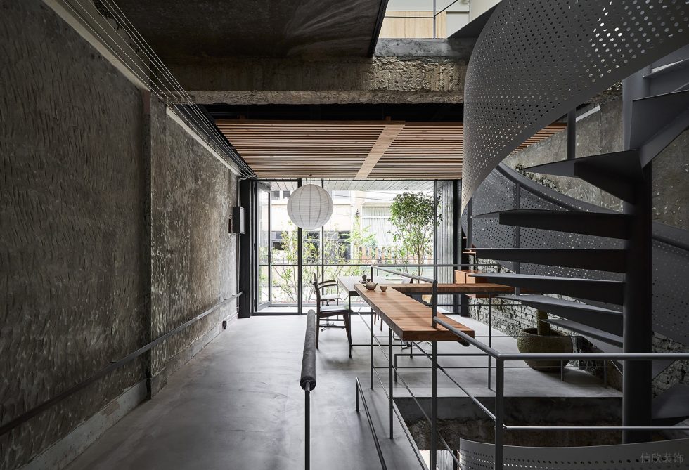 復(fù)古工業(yè)風(fēng)格茶室灰色原始?jí)γ嫠⑵嵝Ч麍D