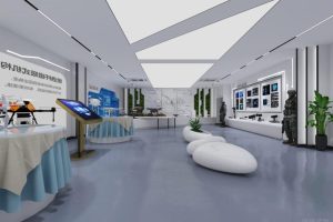 深圳南山源政創(chuàng)業(yè)大廈現代風格慧明捷科技公司展廳裝修設計無人機展區(qū)效果圖
