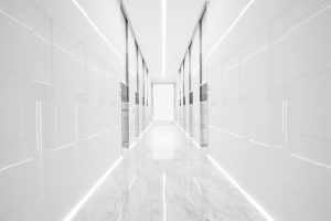 潔白現(xiàn)代風(fēng)辦公室裝修設(shè)計白色電梯間