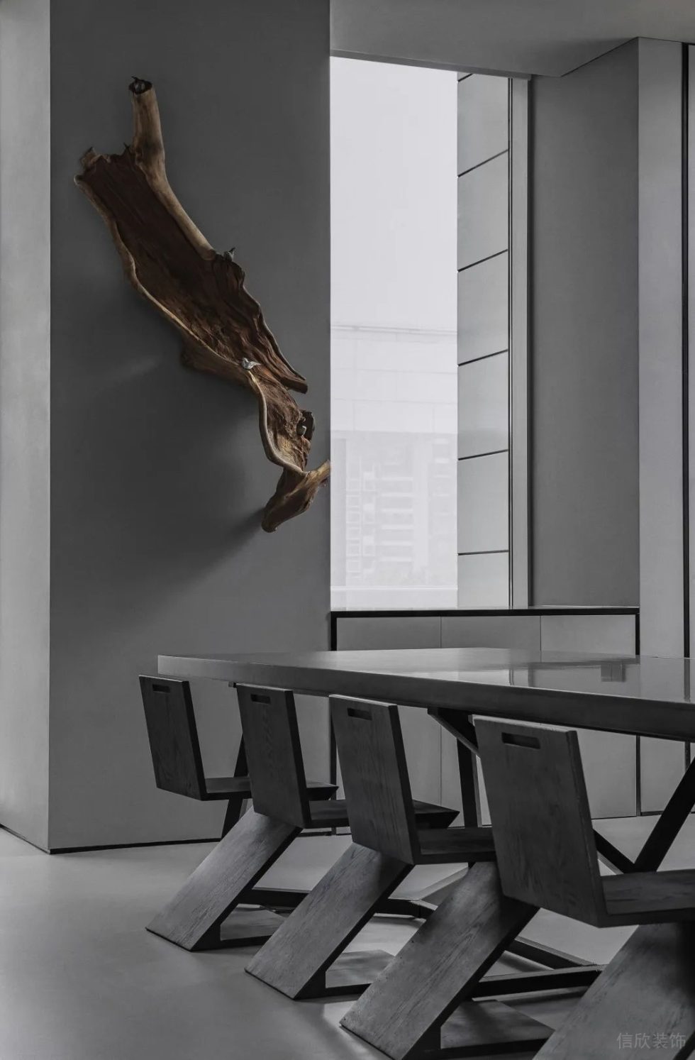 極簡黑白灰風格辦公室裝修案例灰色的會議室 極簡黑白灰風格辦公室裝修案例灰色的會議室