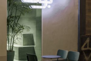 簡(jiǎn)約清新風(fēng)甜品店白光店名燈牌裝修設(shè)計(jì)