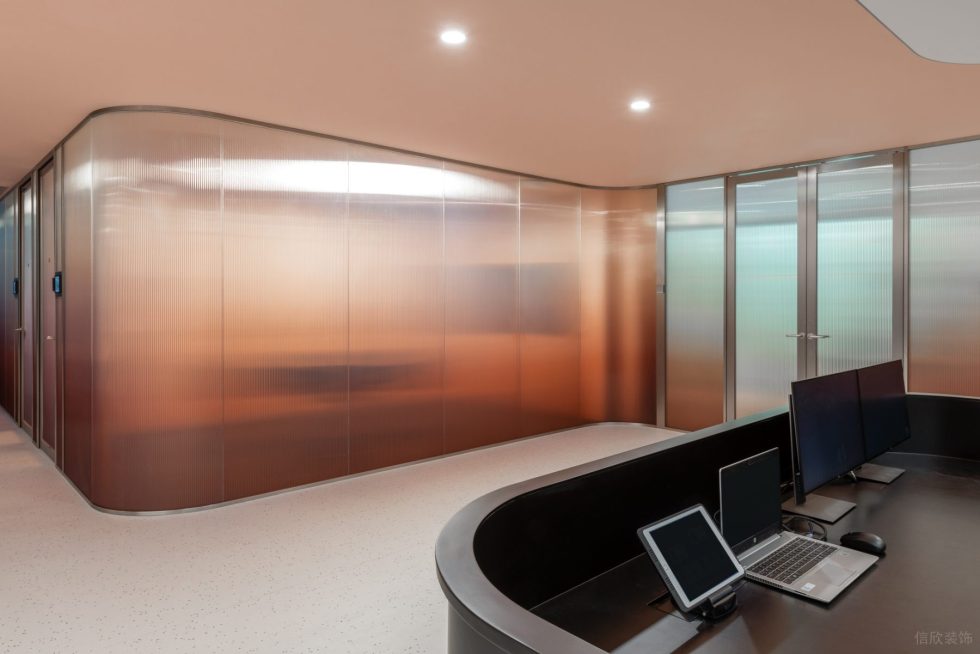 玫瑰金時尚風辦公室裝修設(shè)計 前臺咨詢服務(wù)臺