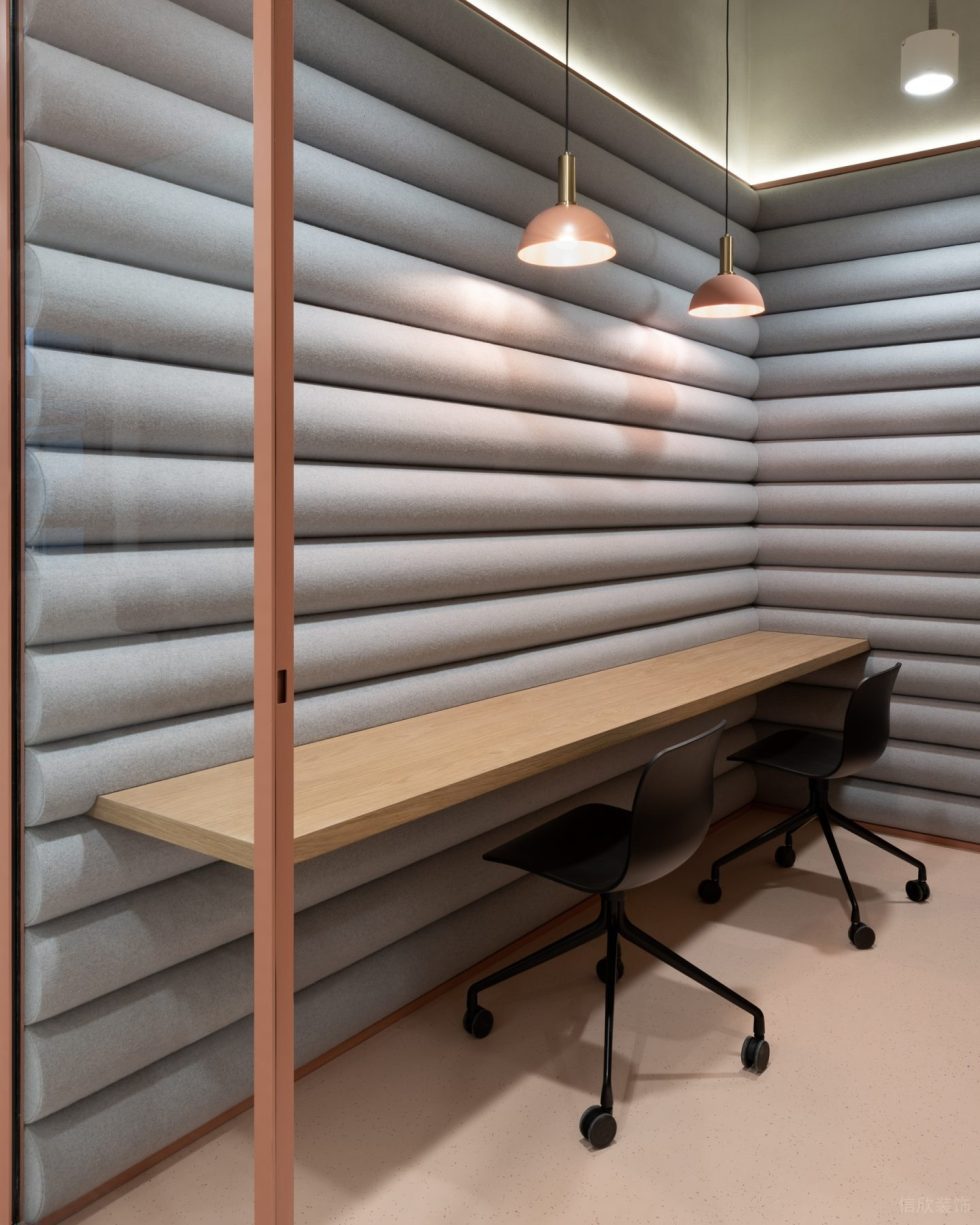 玫瑰金時(shí)尚風(fēng)辦公室裝修設(shè)計(jì) 休息區(qū)靜音書屋