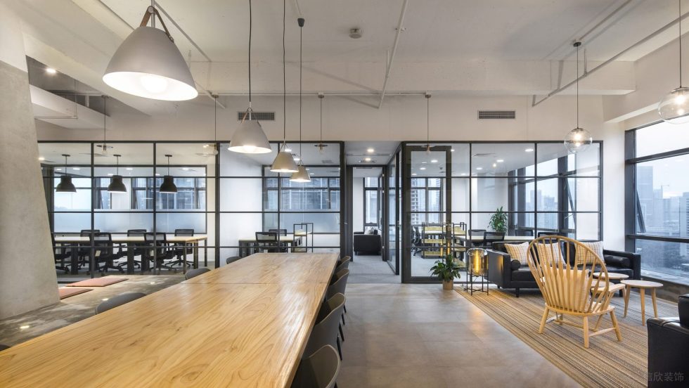 美式簡約風辦公室裝修設計灰色藝術吊燈 美式簡約風辦公室裝修設計灰色藝術吊燈