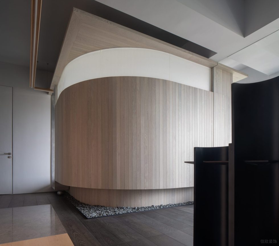 木質(zhì)簡(jiǎn)約風(fēng)辦公室裝修設(shè)計(jì)原木色弧形墻體 木質(zhì)簡(jiǎn)約風(fēng)辦公室裝修設(shè)計(jì)原木色弧形墻體
