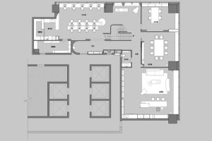 400平方米極簡寧靜風辦公室裝修設(shè)計 平面布置圖