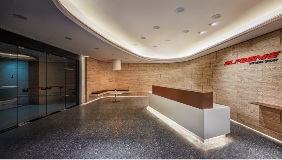 時尚簡約風(fēng)辦公室裝修設(shè)計前廳白色天花吊頂