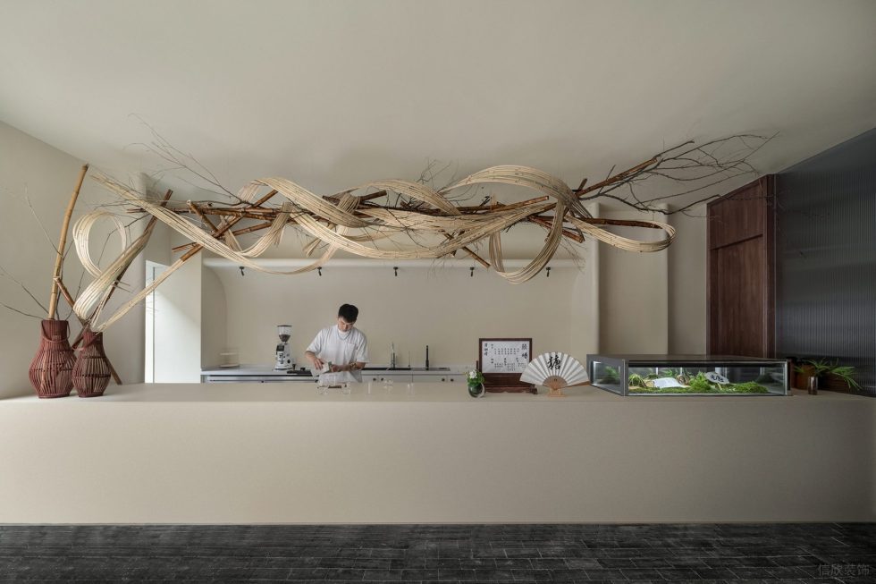 素雅白色甜品店白色背景前臺裝修設(shè)計