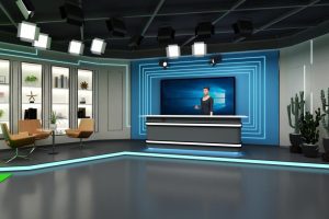 深圳福田勁松大廈工商銀行現(xiàn)代風(fēng)格直播間裝修設(shè)計實(shí)景直播區(qū)效果圖