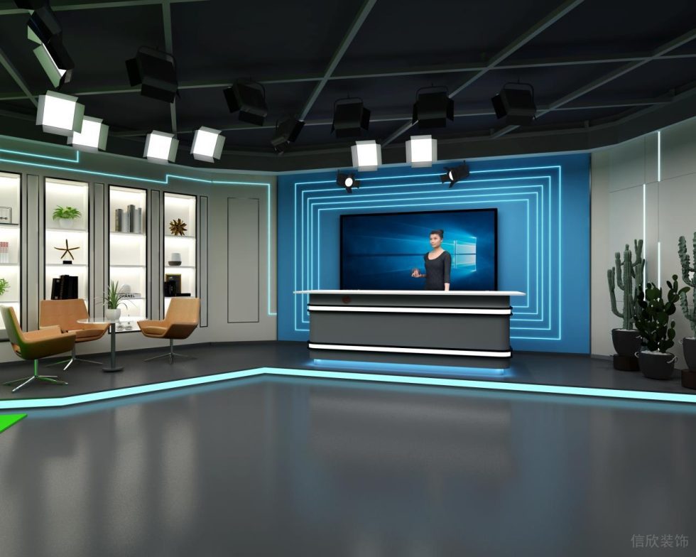 工商銀行現(xiàn)代風(fēng)格直播間實(shí)景直播區(qū)