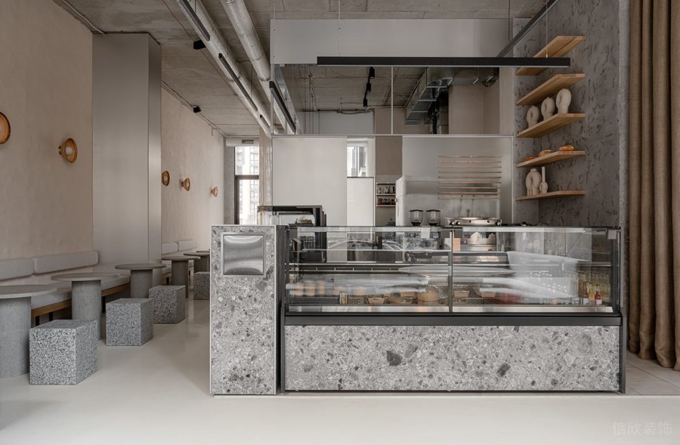 深圳市簡約侘寂風甜品店前臺裝修設(shè)計