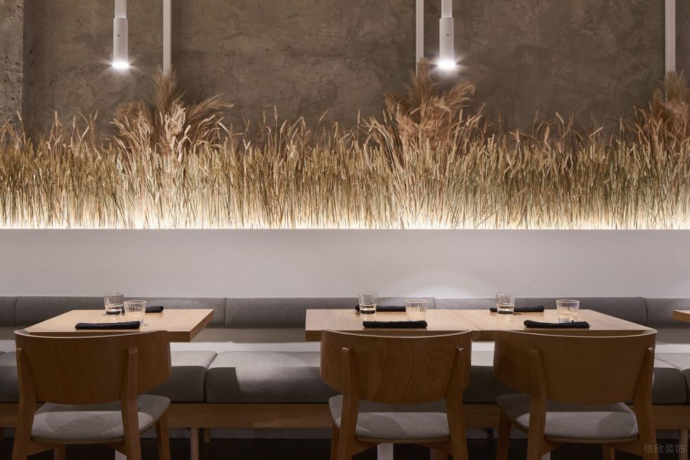 深圳市田園工業(yè)風(fēng)稻穗造景墻面裝修設(shè)計