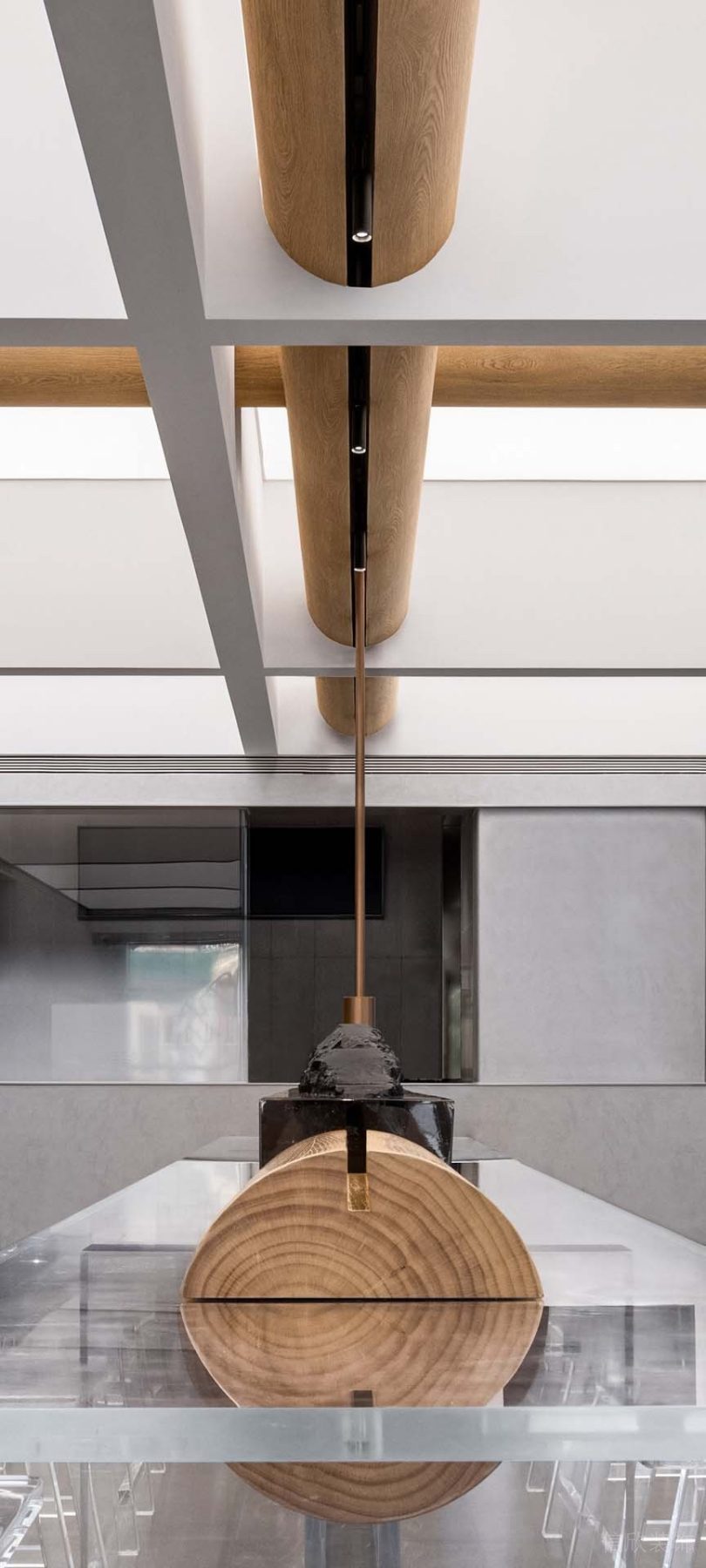 深圳市現(xiàn)代極簡風飲品店木質裝飾裝修效果圖