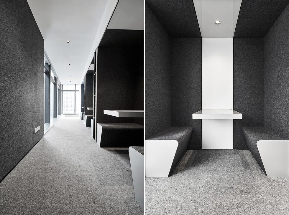 深圳灣科技生態(tài)園簡約科技風(fēng)格信測辦公空間 走廊休息區(qū)