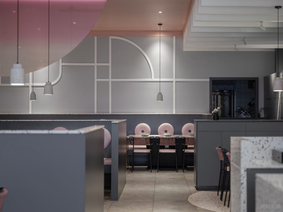 現(xiàn)代簡(jiǎn)約風(fēng)火鍋店白色景觀裝飾條設(shè)計(jì)圖