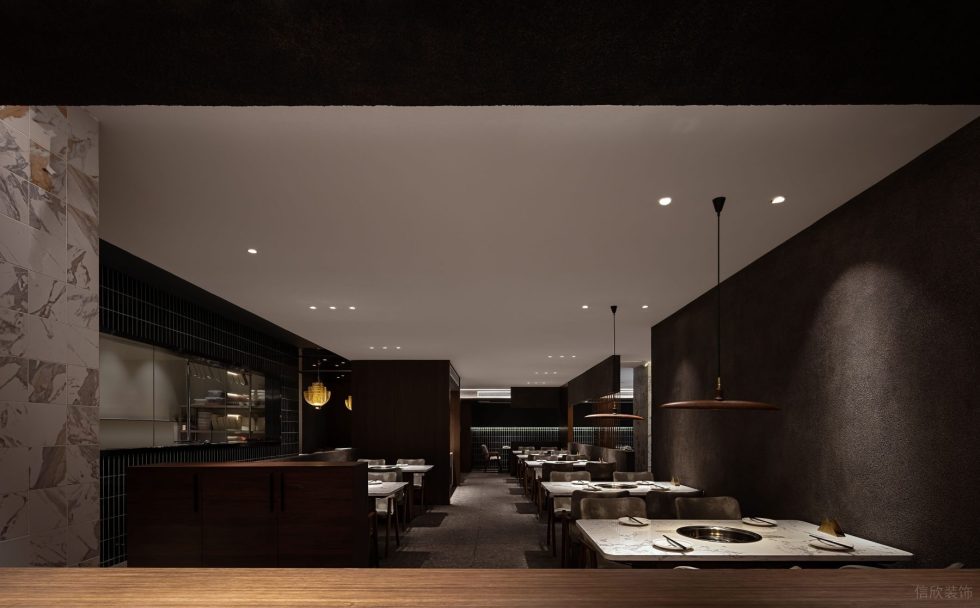 現代輕奢風火鍋店大堂雅座區(qū)裝修設計圖