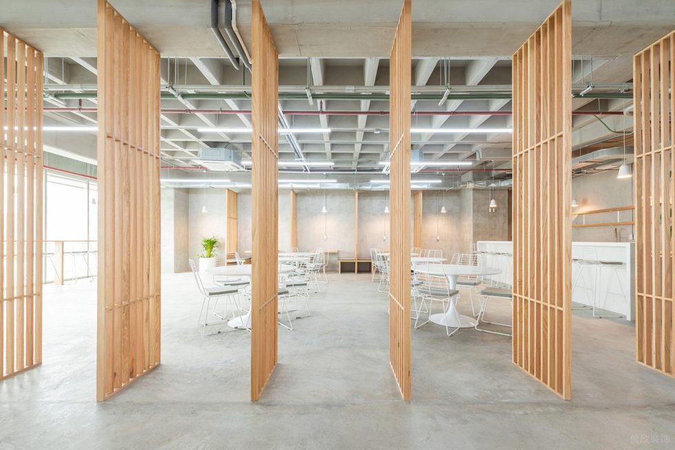 原木工業(yè)風辦公室裝修設計原木色活動隔斷 原木工業(yè)風辦公室裝修設計原木色活動隔斷