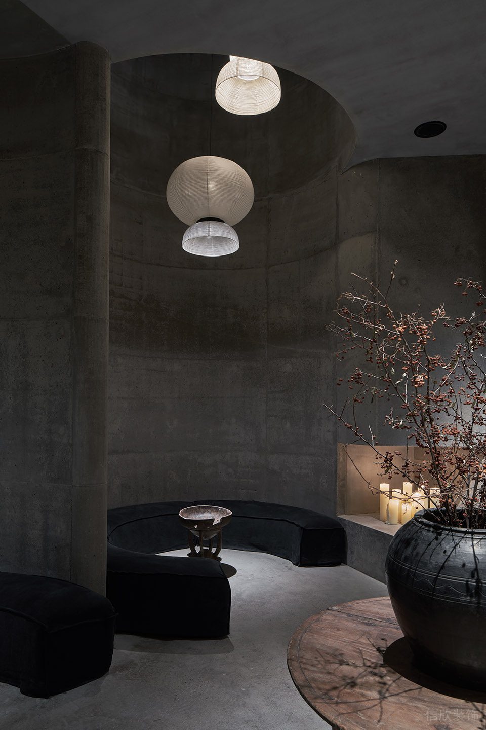 原始簡(jiǎn)單素雅中餐廳寂靜質(zhì)樸等候區(qū)設(shè)計(jì)效果圖