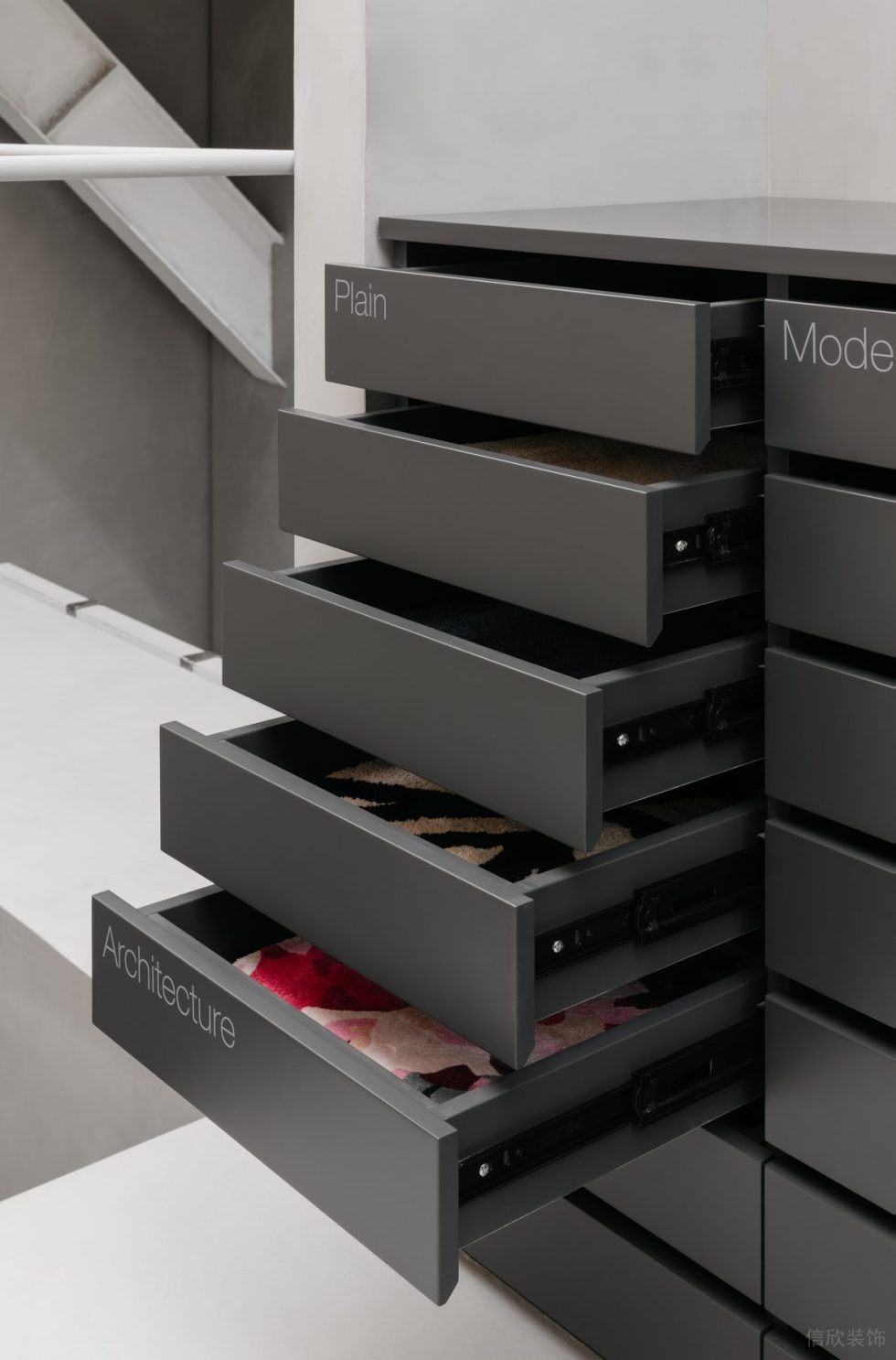 Aether以太地毯展廳裝修設(shè)計(jì) 地毯種類收藏展示柜