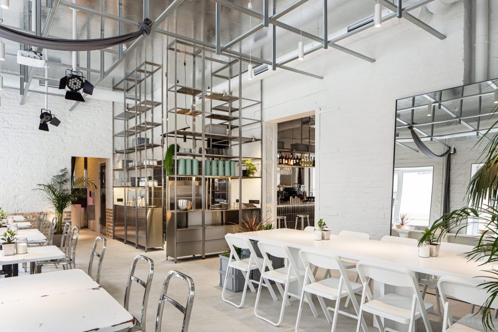 簡(jiǎn)約工業(yè)風(fēng)咖啡廳金屬鋼架感置物架裝修設(shè)計(jì)圖