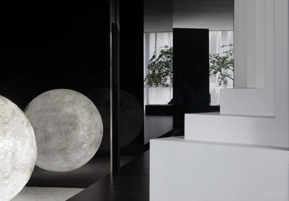 簡約黑白灰展廳裝修設(shè)計 空間分割造型