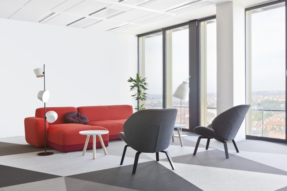 簡約混搭風辦公室裝修設(shè)計灰白色會客區(qū)