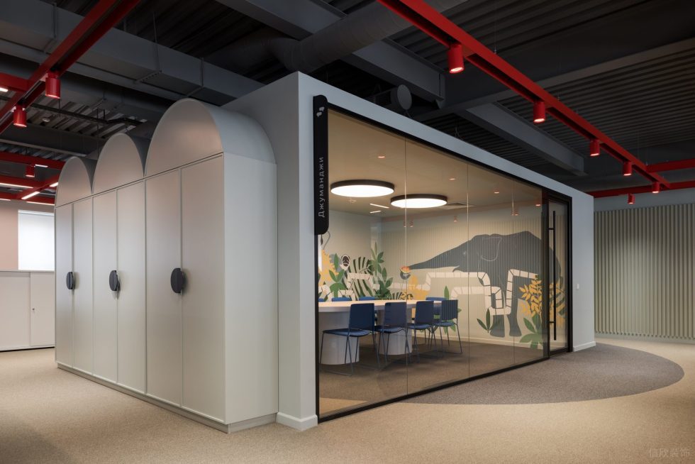 奇趣簡約風辦公室裝修設計白色圓拱形儲物柜 奇趣簡約風辦公室裝修設計白色圓拱形儲物柜