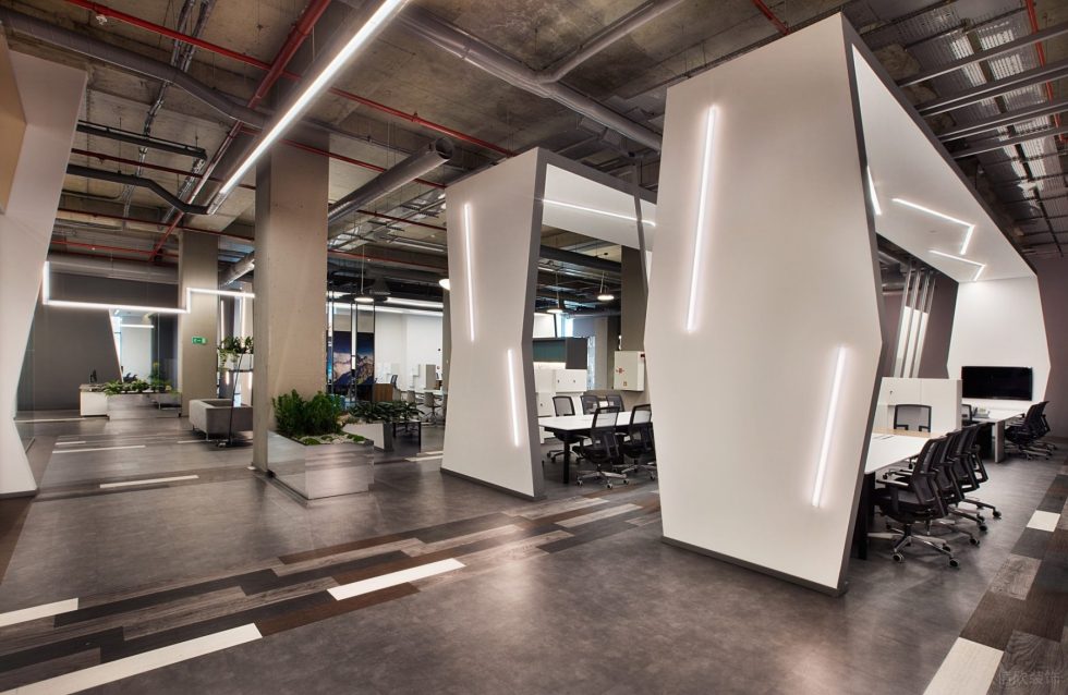 前衛(wèi)現(xiàn)代風(fēng)辦公室裝修設(shè)計黑白灰辦公區(qū)