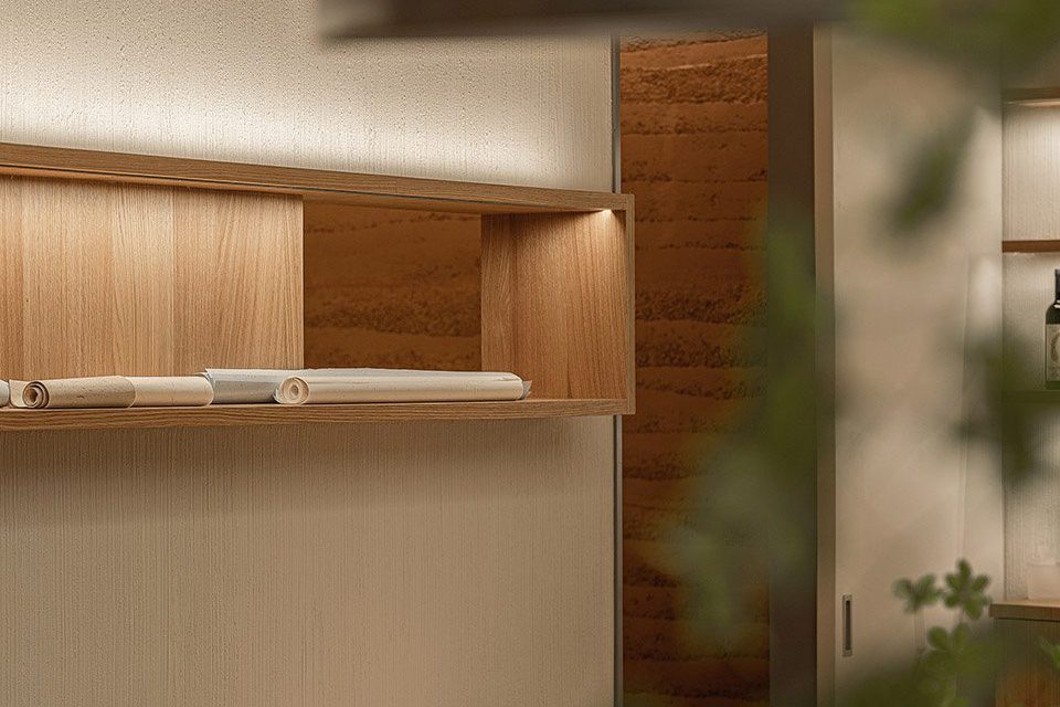 日式原木風(fēng)中餐廳原木壁龕裝修效果圖