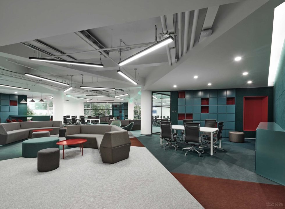 深青色現(xiàn)代風辦公室裝修設(shè)計深青色辦公大廳 深青色現(xiàn)代風辦公室裝修設(shè)計深青色辦公大廳