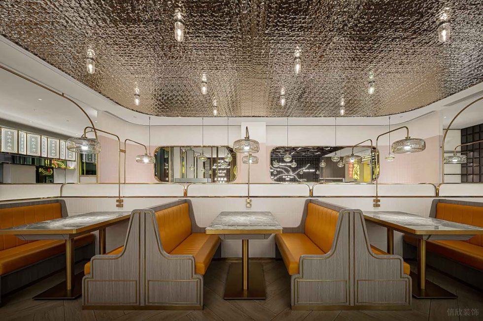 新潮輕奢港式餐廳舒適卡座裝修設(shè)計(jì)