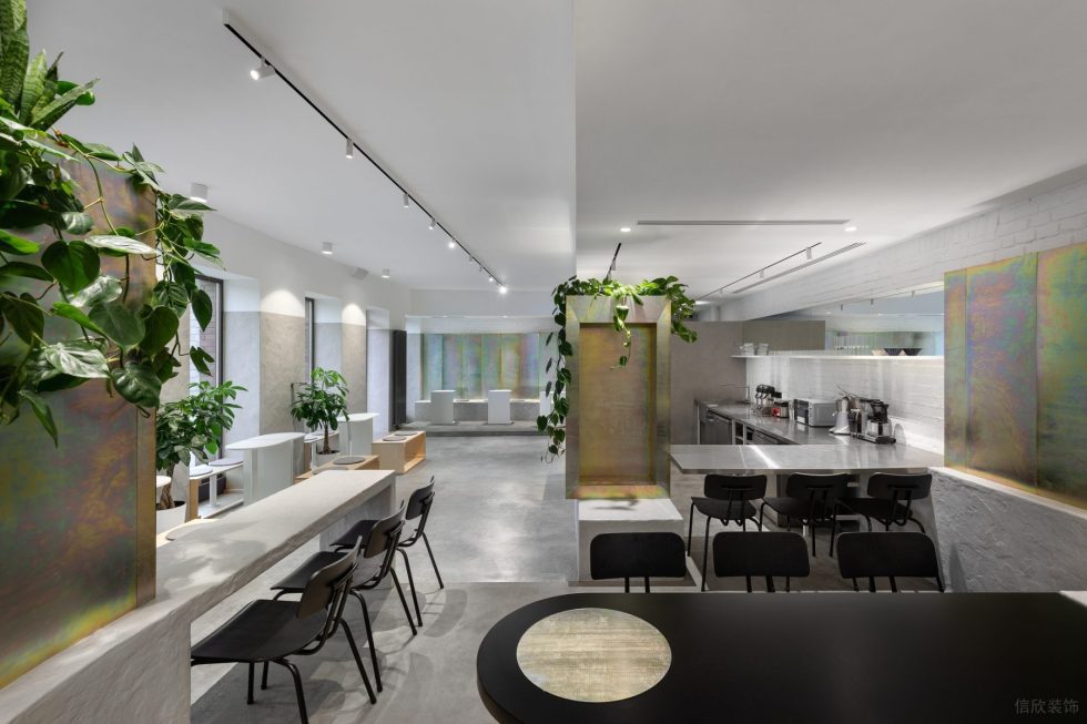 現(xiàn)代極簡(jiǎn)風(fēng)咖啡廳灰意過(guò)道區(qū)裝修設(shè)計(jì)圖