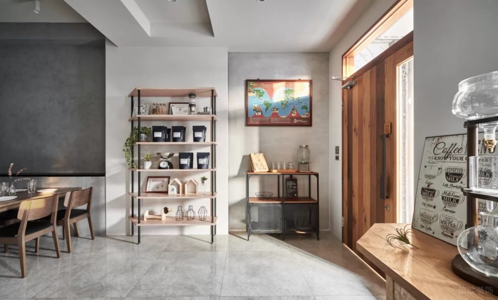 現(xiàn)代簡約風咖啡廳回形天花下吊裝修設(shè)計圖