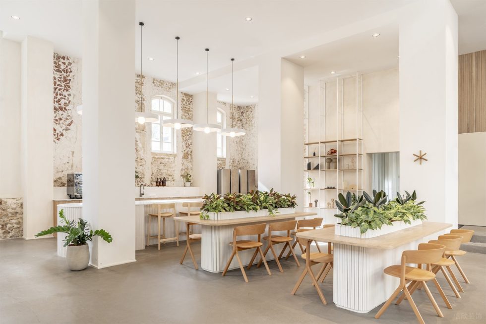 自然簡(jiǎn)約風(fēng)辦公室裝修設(shè)計(jì)白木色餐吧