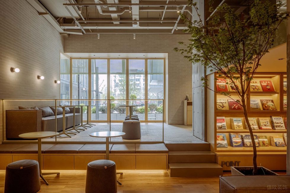 中式簡約風(fēng)飲品店抬高階級卡座區(qū)設(shè)計圖