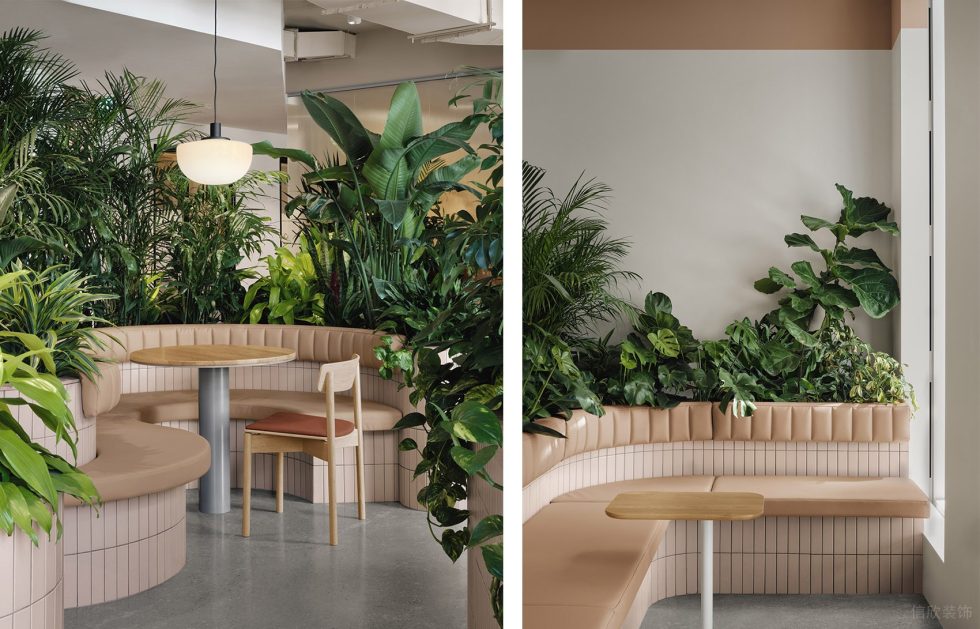 清新現(xiàn)代風(fēng)辦公室裝修設(shè)計(jì)淺粉色弧形休閑卡座 清新現(xiàn)代風(fēng)辦公室裝修設(shè)計(jì)淺粉色弧形休閑卡座