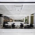 白木色簡(jiǎn)約風(fēng)辦公室裝修設(shè)計(jì)黑白色辦公大廳效果圖