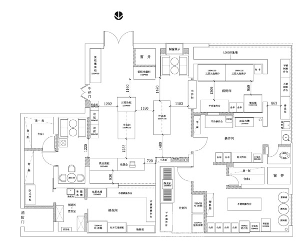 羅湖布心綠色面包店平面圖裝修設(shè)計(jì)