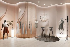 南山區(qū)西麗服裝帶貨粉色直播間裝修設(shè)計