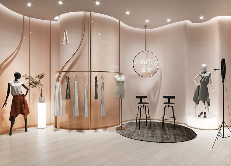 南山區(qū)西麗服裝帶貨粉色直播間裝修設(shè)計(jì)