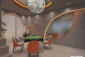 深圳福田華強(qiáng)棋牌室球形天花吊頂裝修設(shè)計