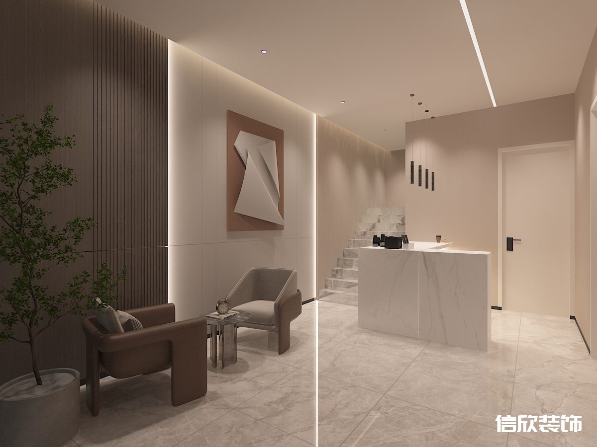 深圳福田梅林棋牌室接待服務(wù)臺裝修設(shè)計