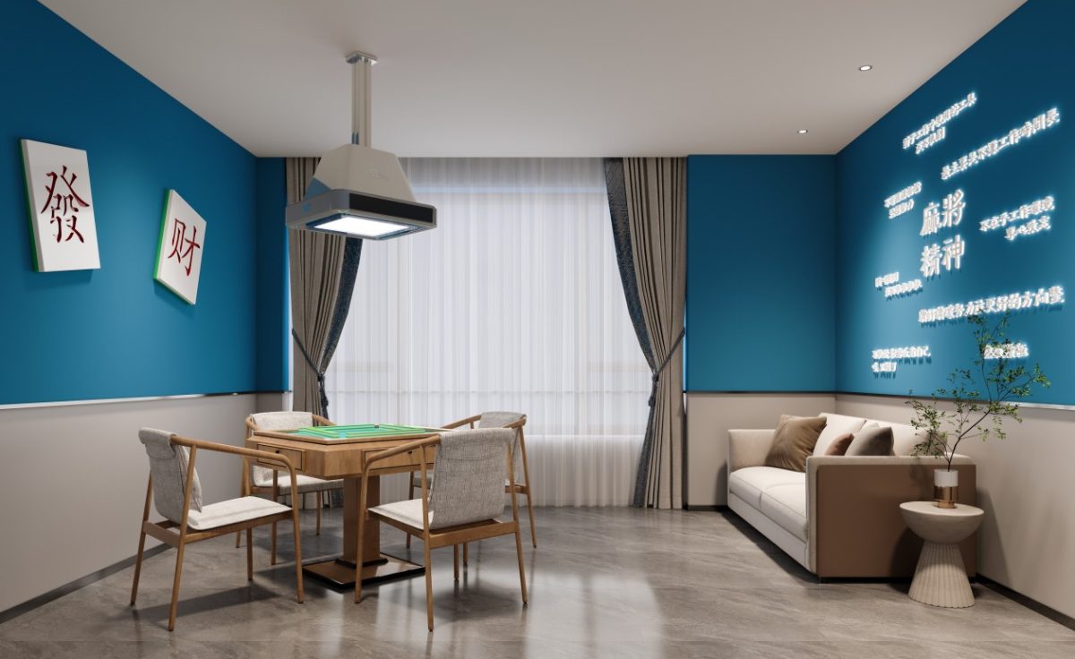 深圳羅湖布心網(wǎng)紅時尚棋牌室麻將室裝修