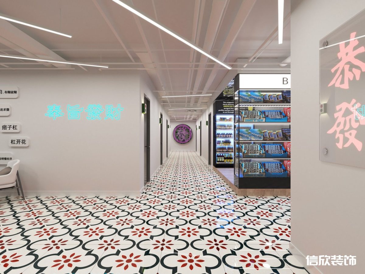 深圳羅湖東門網(wǎng)紅棋牌室入口休息區(qū)裝修設(shè)計