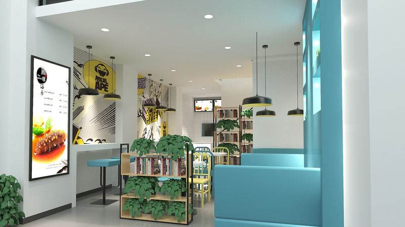 深圳龍華民治快餐店超薄廣告燈箱裝修設(shè)計