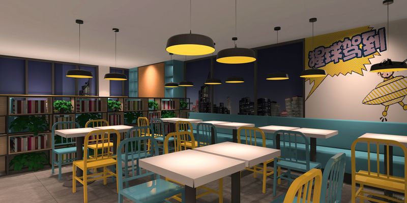 深圳龍華民治快餐店墻面廣告畫裝修設(shè)計