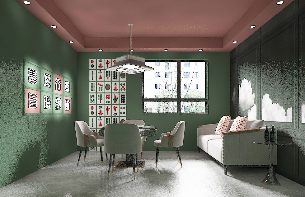深圳龍華民治綠色棋牌室裝修設(shè)計(jì)