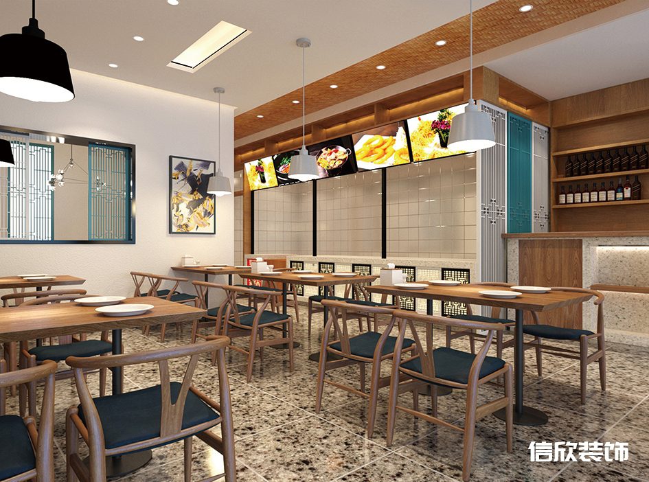 深圳南山區(qū)大學城快餐廳菜牌裝修設計