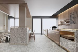 鹽田沙頭角面包店吧臺服務區(qū)裝修設計