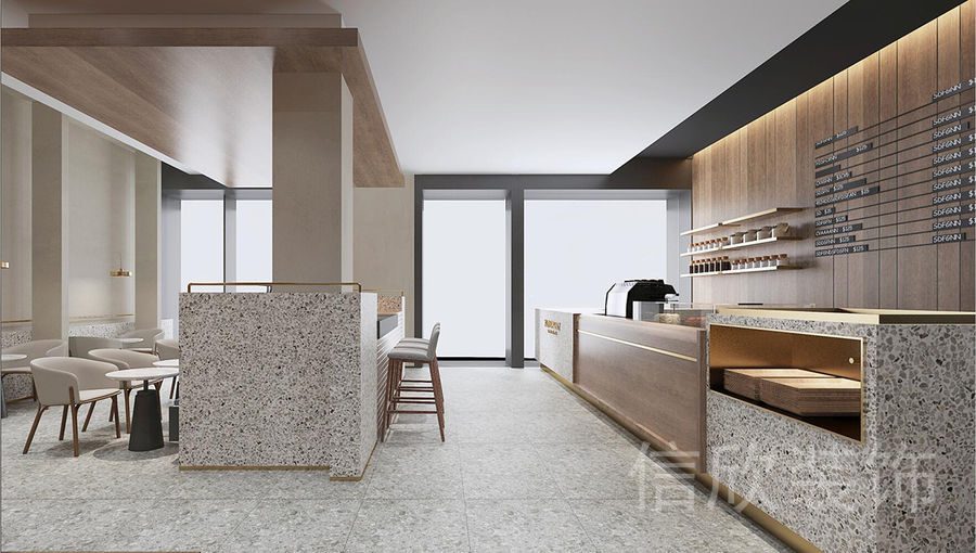 鹽田沙頭角面包店吧臺服務(wù)區(qū)裝修設(shè)計(jì)